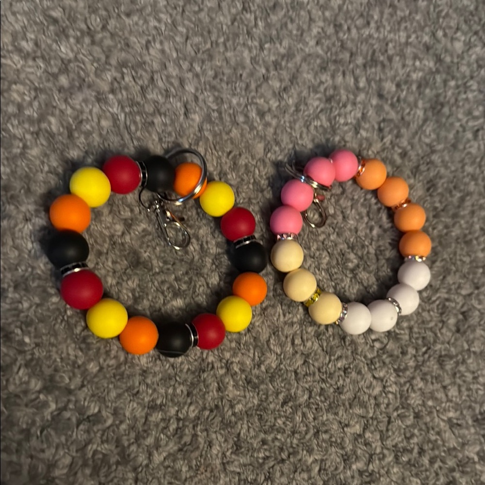 Colorful Beaded Keychain Set